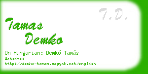 tamas demko business card